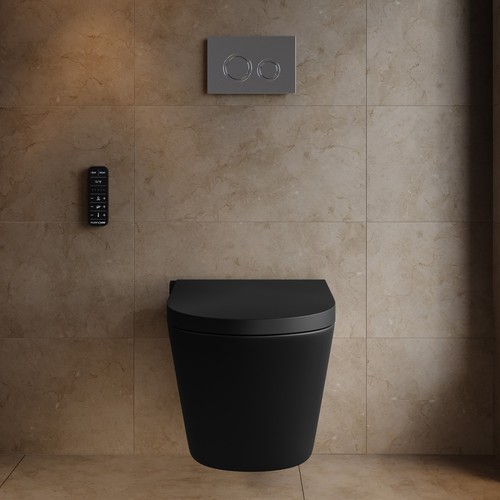 Matt black wall - black, hung